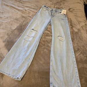 &denim New With Tags Size 4 Light Blue Distressed Women Jeans
